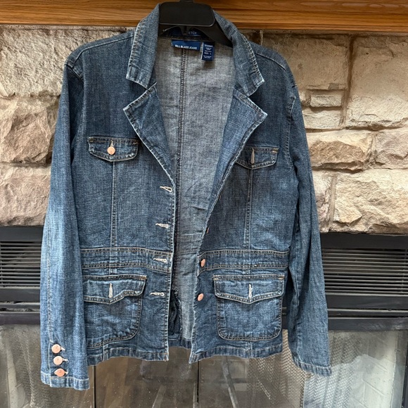 Bill Blass Jeans Women's Dark Denim Jean Jacket - Picture 2 of 9